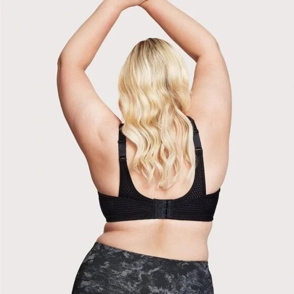 Glamorise Elite Performance Cami Sport Bra Black 50C No-Bounce Camisole Elite - Picture 2 of 10